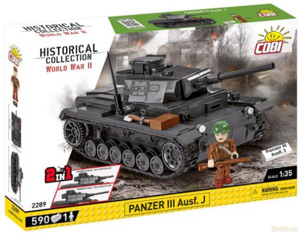COBI 2289 Historical Collection WWII Panzer III Ausf.J Panzerkampfwagen III - niemiecki czołg średni 590 klocków [KLOCKI]