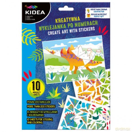 Kreatywna wyklejanka po numerach Dinozaury