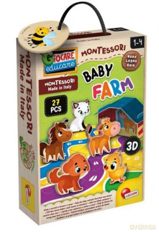 Montessori baby Farma dziecięca drewniana 96886