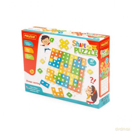 Polesie 95985 Zabawka edukacyjna Ułóż puzzle (47 elementów) w pudełku [GRA]