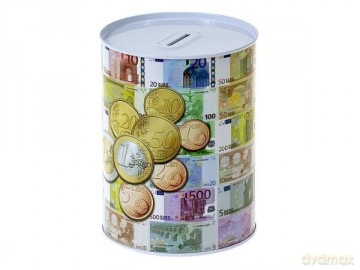 Skarbonka metalowa puszka 16x12x12cm 584761