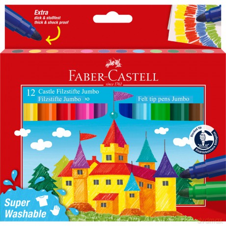 Flamastry jumbo Faber-Castell zamek 12 kolorów