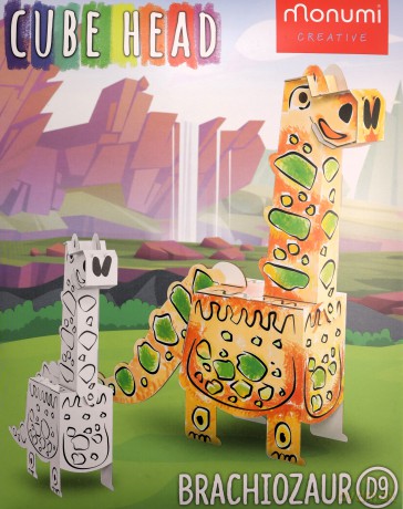 Kolorowanka 3D CubeHead Dino Brachiozaur