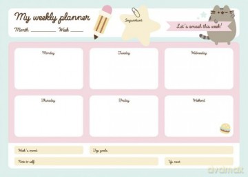 Planner A4 tygodniowy Pusheen BPSA40023 [KALENDARZ]