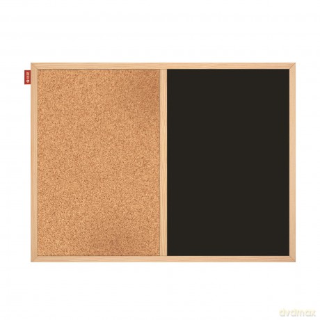 Tablica korkowa kredowa DUO MEMOBE czarna 60x40 cm