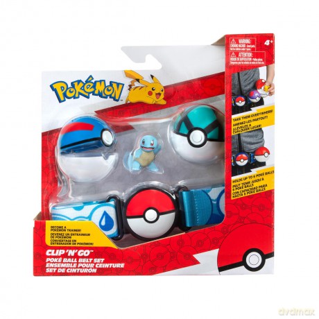 POKEMON Clip N Go Poke Ball Pas Great Ball, Net Ball and Squirtle Seria 13, figurka [FIGURKA]