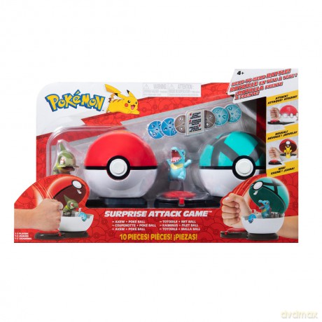 POKEMON Gra Surprise Attack Axew Poké Ball vs. Totodile Net BallSeria 3, figurka [FIGURKA]