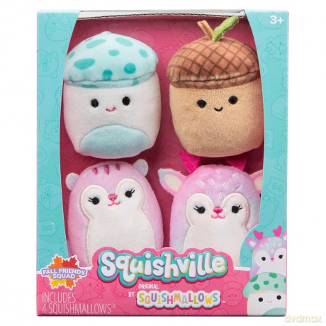 SQUISHVILLE Mini Squishmallow Fall Friends Squad 4szt, pluszak