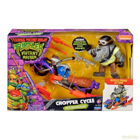 WOJOWNICZE ŻÓŁWIE NINJA Rocksteady Cycle, pojazd z figurką [FIGURKA]