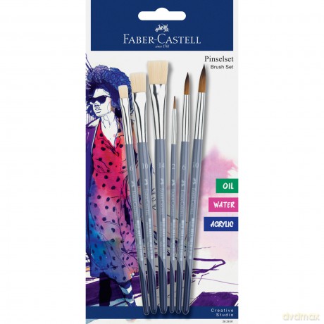 Zestaw pędzelków kreatywnych Faber-Castell 6 szt.