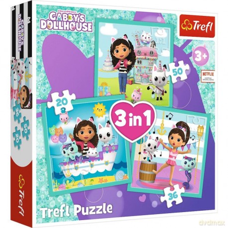 TREFL 3w1 Aktywności Gabby Koci Domek Gabi (Gabbys Dollhouse) [PUZZLE]