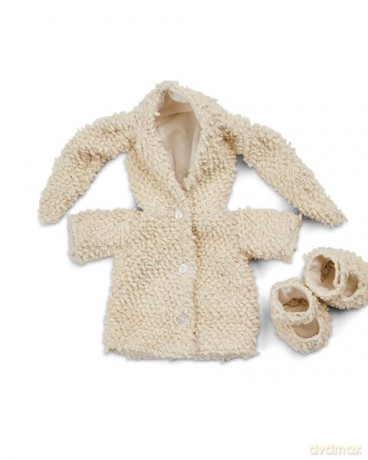 Smallstuff - Doll Clothing, BouclŠ Shoes/Coat W. Rabbit Ears
