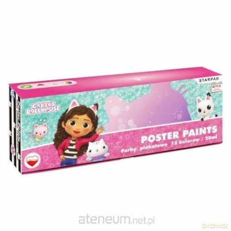 Farby plakatowe 20ml Koci Domek Gabi 12 kolorów