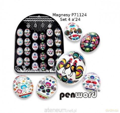 Magnesy świąteczne pisanki małe 24szt