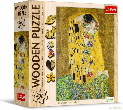 Puzzle drewniane 200 el. Pocałunek Gustav Klimt [PUZZLE]