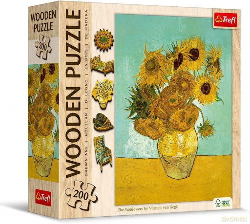 Puzzle drewniane 200 el. Słoneczniki [PUZZLE]