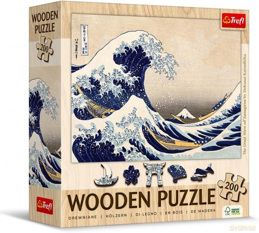 Puzzle drewniane 200 el. Wielka Fala w Kanagawie [PUZZLE]