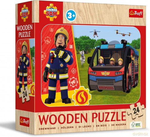 Puzzle drewniane 24 el. Niesamowity Strażak [PUZZLE]