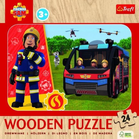 Puzzle drewniane 24 el. Niesamowity Strażak [PUZZLE]