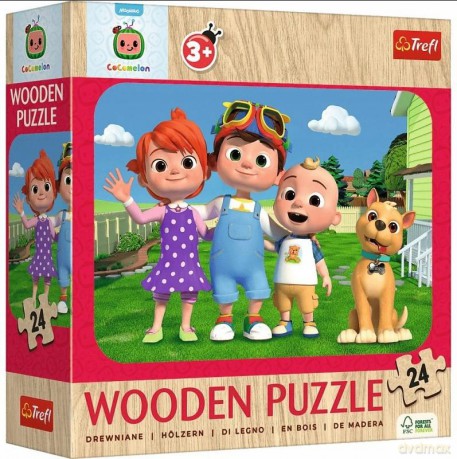 Puzzle drewniane 24 el. Wesoły Cocomelon [PUZZLE]