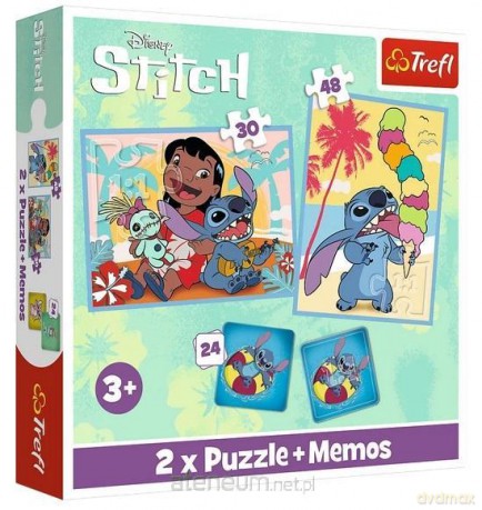 TREFL 2w1 + memos Wesoły dzień Lilo&Stitch [PUZZLE]