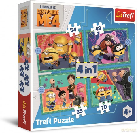 TREFL 4w1 Zwariowane Minionki [PUZZLE]
