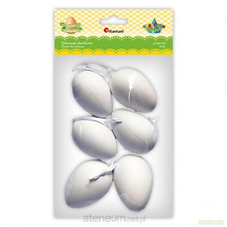 Zawieszki plastikowe jajka 40x60mm białe 6szt