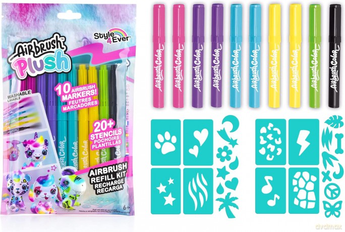 Zestaw markerów Airbrush Plush - Refill Kit 10 pens (256)