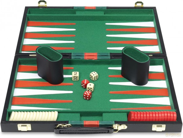 Backgammon GA Toys w czarnym etui z rączką 24 x 37 cm