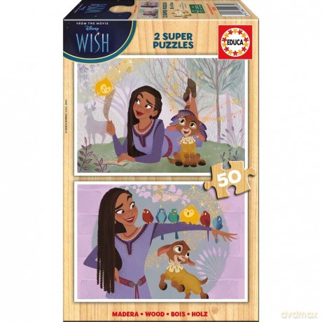 Educa - 2 x 50 pcs. Wooden Puzzle - Disney Wish (80-19739) [PUZZLE]