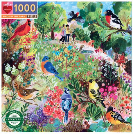 eeBoo - Puzzle 1000 pcs - Birds in the Park - (EPZTBPK) [PUZZLE]