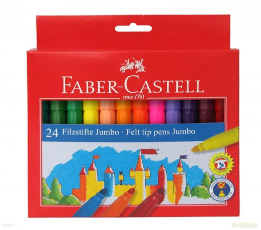 Faber-Castell - Felt tip pen Jumbo, cardboard wallet of 24 (554324)