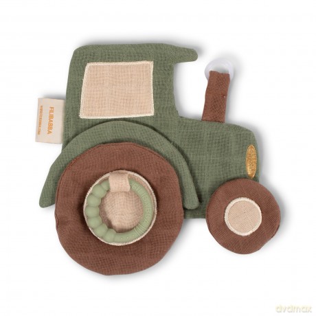 FILIBABBA - Comfort Blanket with Teether - Tractor - (FI-02811)