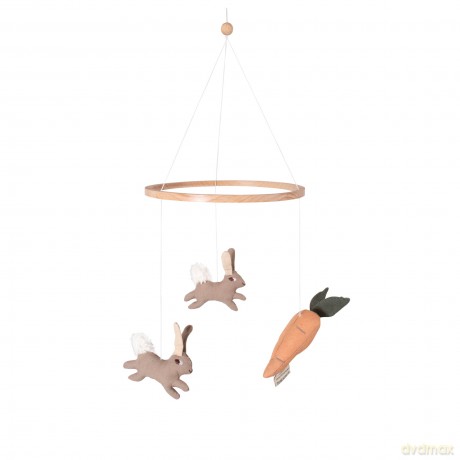 FILIBABBA - Linen baby mobile - Carrot Thief - (FI-02799)