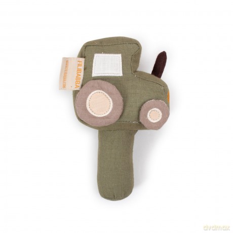 FILIBABBA - Linen rattle - Tractor - (FI-02809)