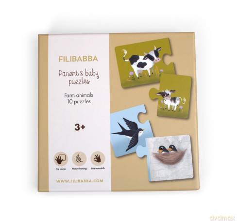 FILIBABBA - Parent and baby puzzles - Farm animals - (FI-02767) [PUZZLE]