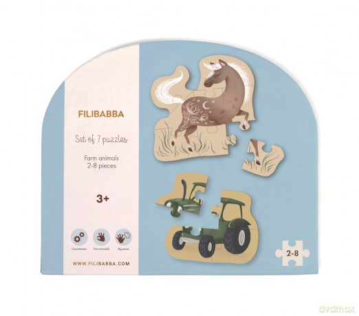 FILIBABBA - Set of 7 puzzles - Farm animals - (FI-02773) [PUZZLE]