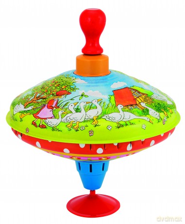 GOKI - Humming top with wooden handle Mother goose - (53057)