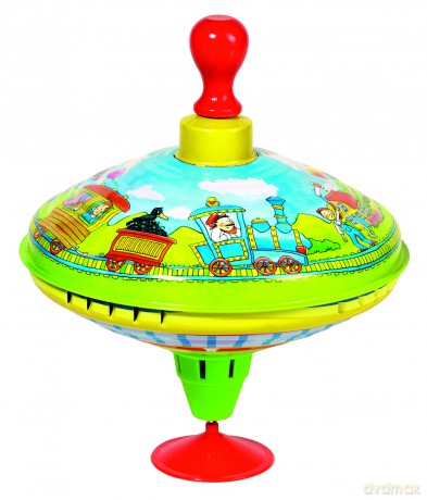 GOKI - Humming top with wooden handle train - (53058)