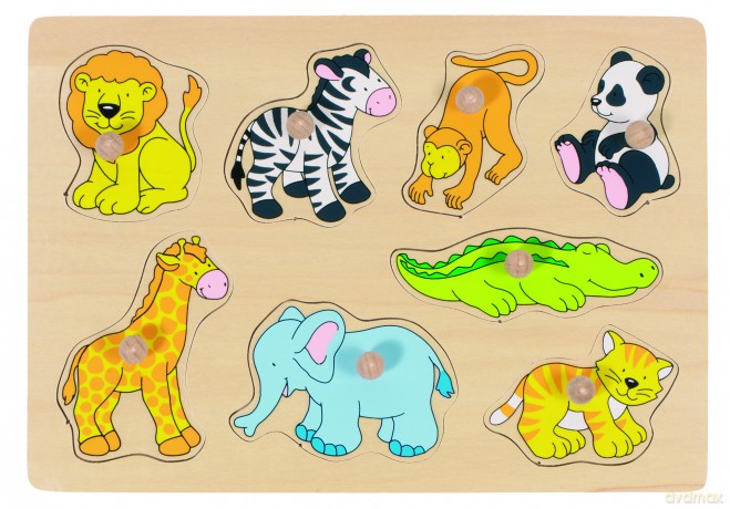 GOKI - Zoo animals, lift-out puzzle - (57874) [PUZZLE]