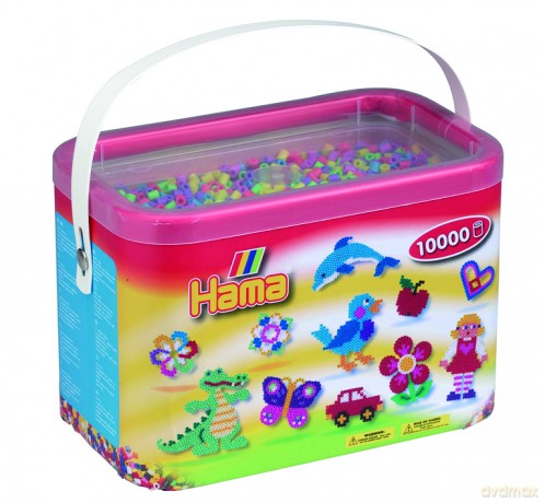 HAMA - Midi Beads - 10.000 Beads in Bucket - Pastel Mix (202-50)