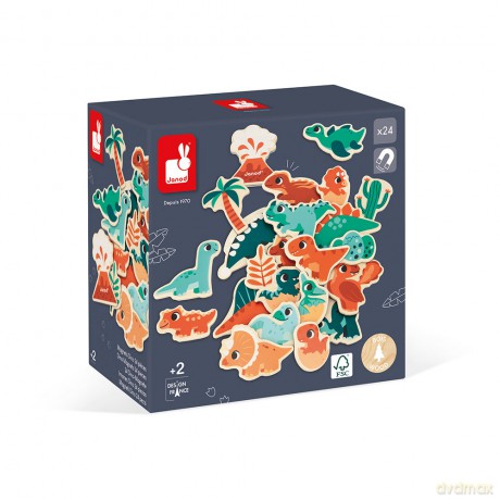 Janod - Dino Magnets - Wood (LKJ5839)