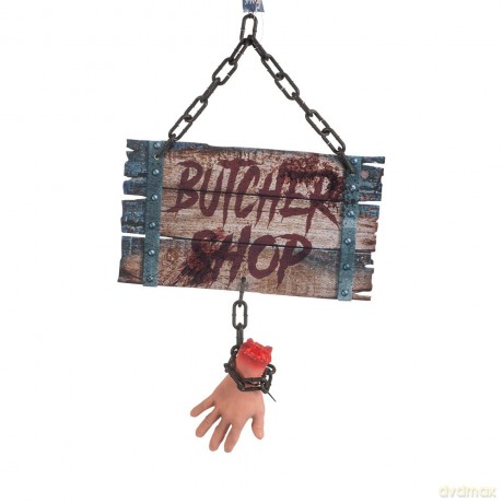 Joker - Halloween - Butcher Shop Sign w. Hand (40 cm) (97048)