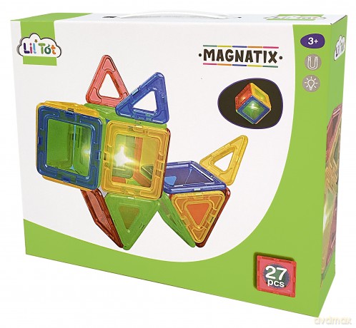 Magnatix - Magnetic Tiles with light 27 pcs - (90159)