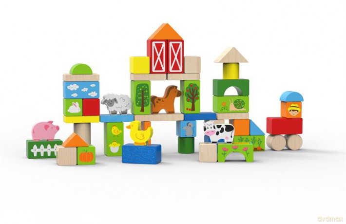 Magni - Building bricks in sorter box - Animal farm (3907)