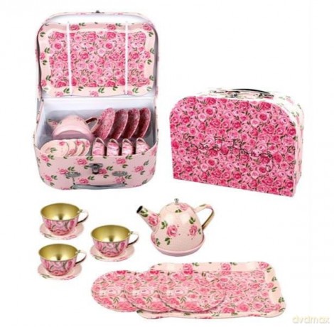 Magni - Tea set in suitcase, with flowers (3903)
