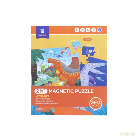 mierEdu - Magnetic Puzzle 24+48 pcs - Dinosaurs - (ME181) [PUZZLE]