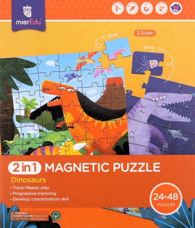 mierEdu - Magnetic Puzzle 24+48 pcs - Dinosaurs - (ME181) [PUZZLE]