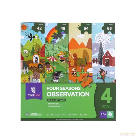 mierEdu - Puzzle 42-48-54-63 pcs - Level 4 - Four Seasons Observation - (ME644) [PUZZLE]