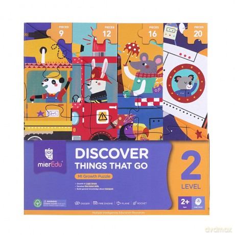 mierEdu - Puzzle 9-12-16-20 pcs - Level 2 - Discover Things That Go - (ME642) [PUZZLE]